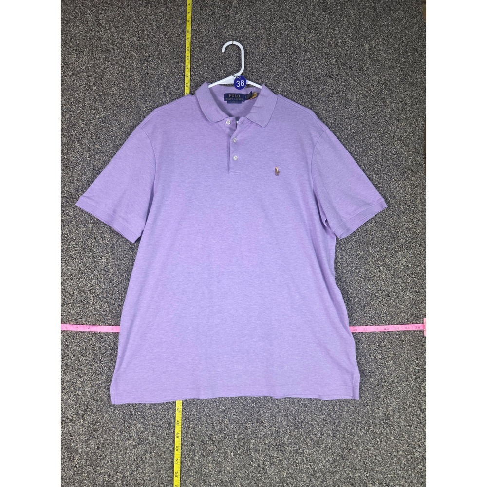Polo Ralph Lauren Polo Shirt Mens L Purple Classic Fit Short Sleeve Pony Logo